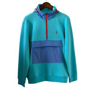 POLO Ralph Lauren Men's Water-Repellent Hybrid Hoodie In Blue Harbor Size M
